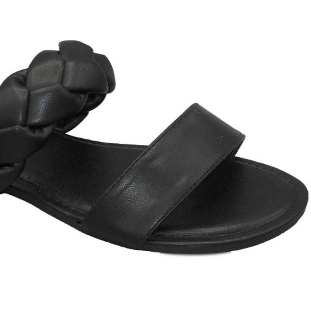 Braided Slide Sandal - Black